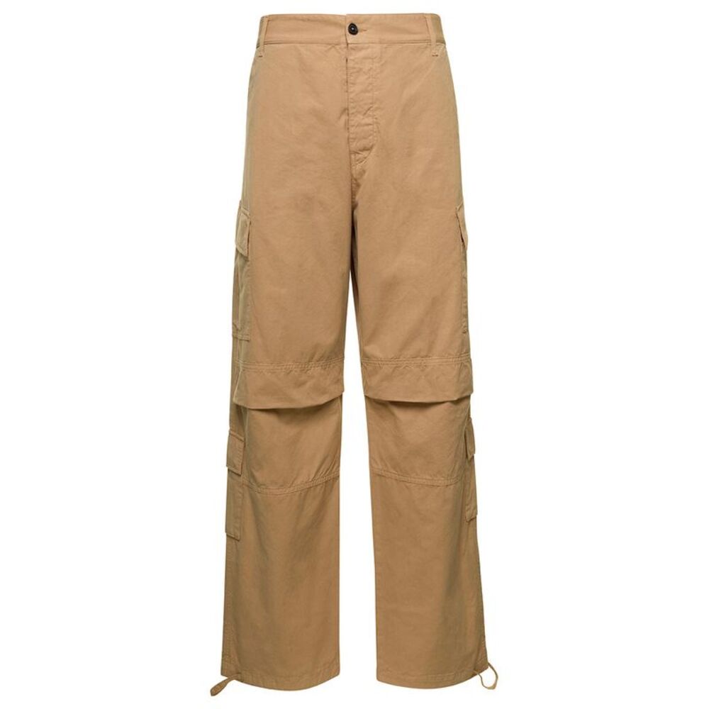 Darkpark Men 'Saint' Beige Cargo Pants With Pockets In Cotton Man